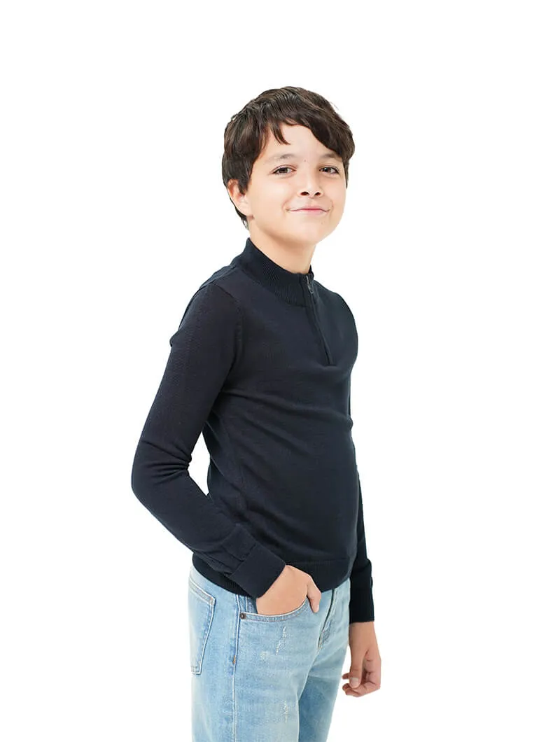 Pull col montant zippé garçon